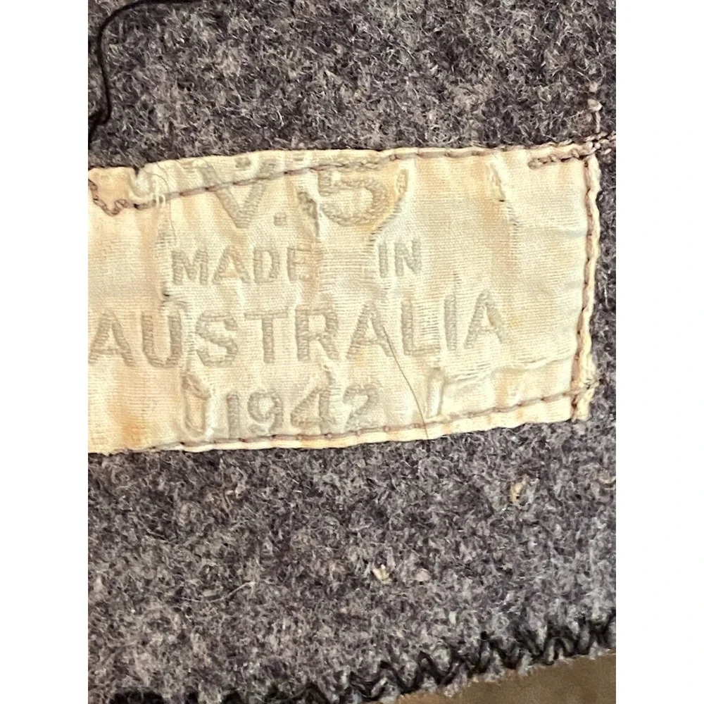 Vintage 1942 WWII Australia‎ Military V5 Wool Stripe Blanket 50